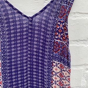 Flynn Skye Purple Maxi Dress with Orange & White Pattern